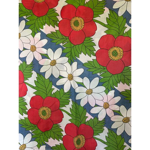 Vintage Stevens Utica floral sheet remnant fabric panel - Picture 4 of 6